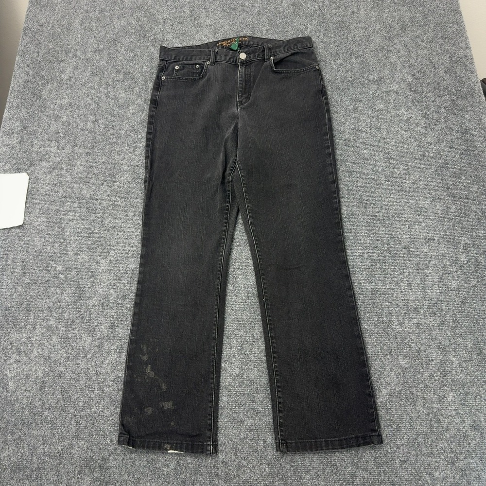 Lauren Ralph Lauren Jeans Womens 10 Black Cotton Stretch Straight Leg Casual